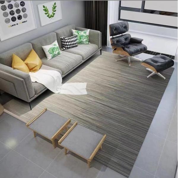 Simple Rectangle Polyester Fiber Living Room Floor Carpet Special Style