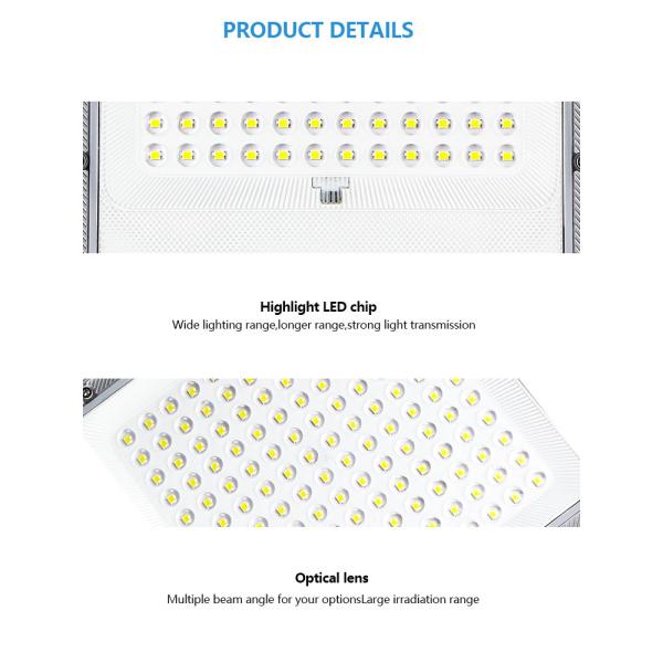 KCD Aluminum Dusk To Dawn White Deamable Brightest Solar Flood Lamp Garden Solar Flood Lights IP67 100w Motion Sensor