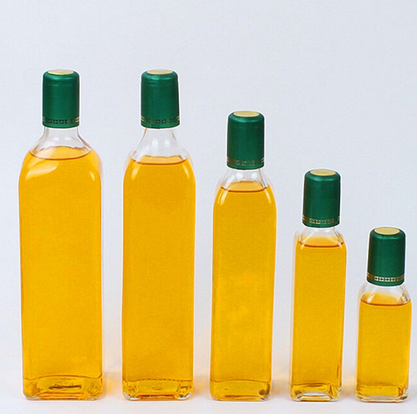 Glass Collar 100ML 250ML 500ML Clear White Black Olive Oil Bottle with Measurement