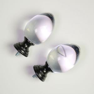 Cheap High End Polishing 16mm 19mm PMMA Crystal Curtain Finials wholesale