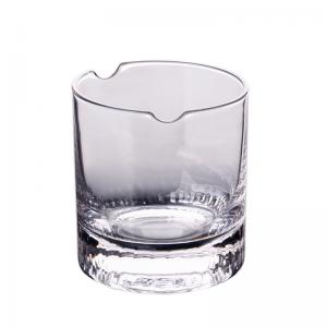 Cheap 260ml Old Fashioned Whiskey Glass , Indented Cigar Rest Whiskey Shot Glasses wholesale