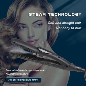 Cheap Titanium Plate Steam Hair Flat Iron 110-240V 50W Straightener wholesale