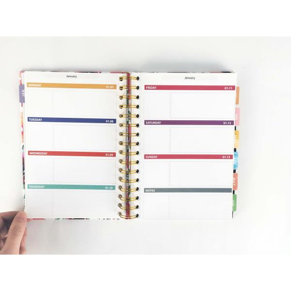 Gold Spiral Binding Academic Year Planner with Work Management and Organized Planning