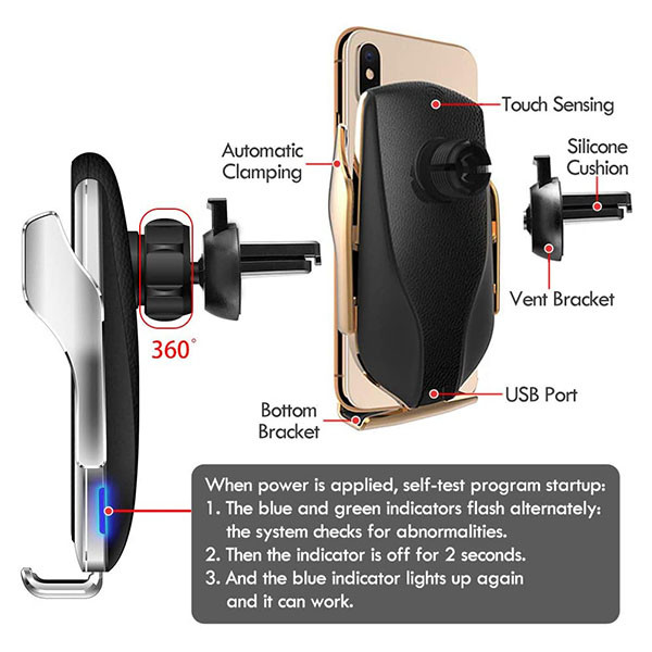 Automatic Clamping Magsafe Car Charger Mount Multifunction RoHS Approved