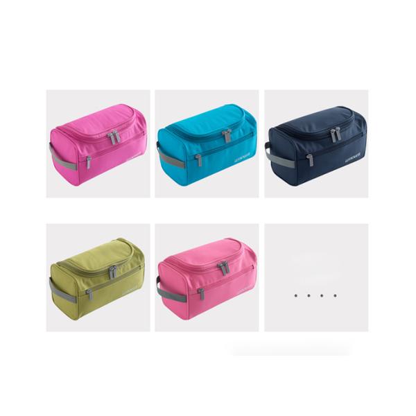 Polyester Travel Toiletry Bag OEM / ODM Service Pink Color For Ladies