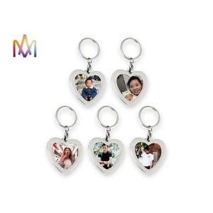 SS304 Heart Shaped Photo Frame Custom Shaped Keychains