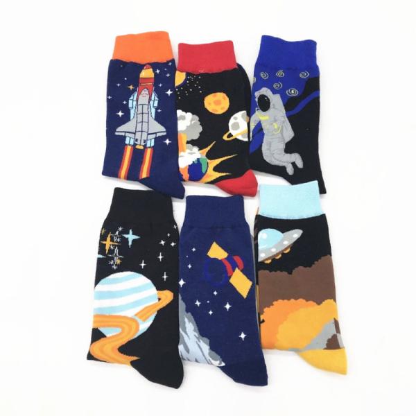 Quality Breathable Printed Picture Socks , Multiapplication Spandex Galaxy Tie Dye Socks for sale