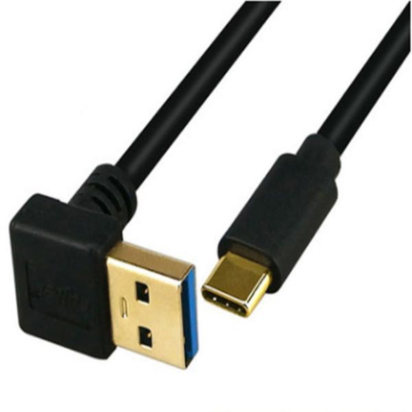 3A USB 3.1 Data Cable ODM 0.2m Double 90 Degree Elbow