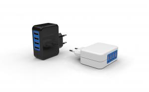 China 5V4.8A Fireproof PC 4 Port USB Travel Charger on sale