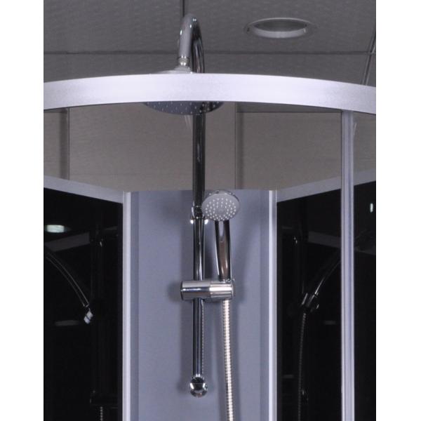 Circle Grey Quadrant Shower Cubicles 900 X 900 X 2250 MM ABS Tray Chrome Profiles