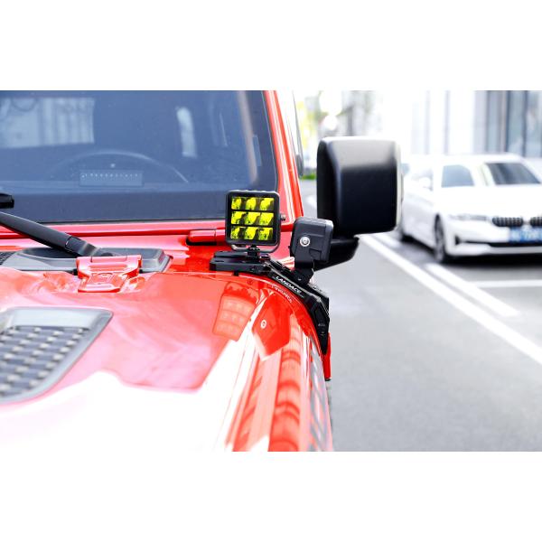 Off Road Car Wrangler JL A Pillar Light Hood Mount Bracket Aluminum Alloy 235*130*100mm