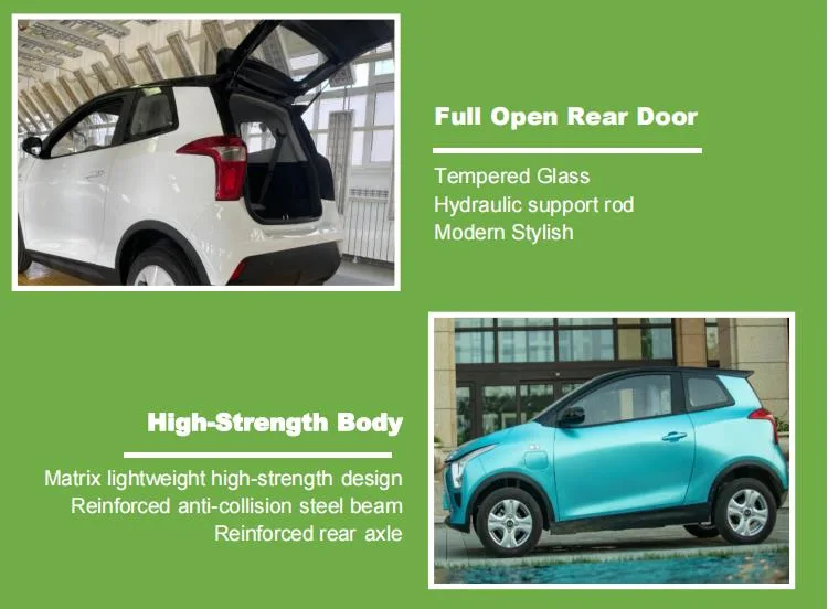 China Raysince New model 25KW motor 3 door electric car 4 Seat mini electric car for adult