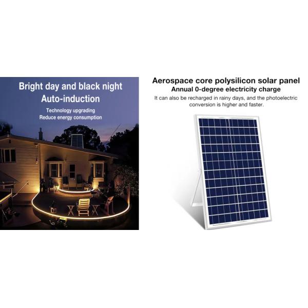 2835 Outdoor Led Strip Lights Ip67 Flexible Strip Lighs Solar Powered With Remote Control