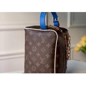 Monogram Printing Leather Chain Casual Handbags Shoulder Bags With Zipper