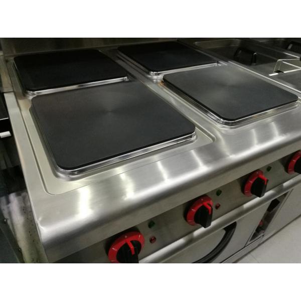 Western Kitchen Equipment Commercial Gas Stove 4 Burner with Down Oven 700*700*850+70mm