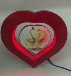 Cheap led light red magnetic levitation photo frame display stand ,floating picture frame display racks wholesale