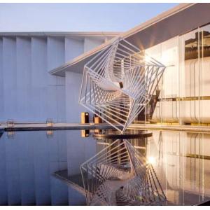 Cheap Stainless Steel Cube Twisted Metal Sculpture Decorative Art Outdoor wholesale