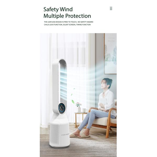 Homefish 2023 Latest Bladeless Oscillating Fan Air Purifier H13 Hepa Filter Floor Standing air purifier for home