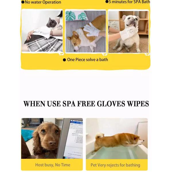 Non Woven Clean Wipes Washing Cat Spa Free Herbal Glove Five Fingers Message
