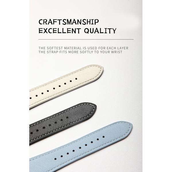 20mm Leather Watch Band for Samsung Galaxy Watch 4 Quick Release Genuine Leather Strap