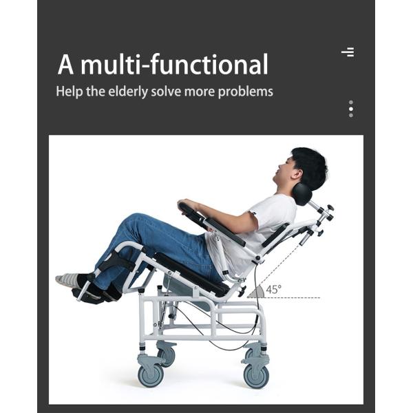 Portable Aluminum Multifunctional Chair with Wheels Toilet Chair