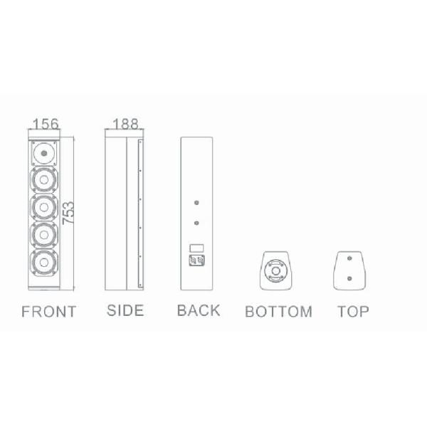 4*5" Pro Line Array Column Speaker Box , Weatherproof Speaker System VC451