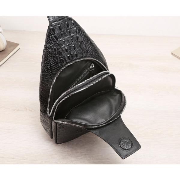Exotic Crocodile Skin Men's Chest Bag Authentic Genuine Alligator Leather Male Messenger Bag Crossbody Shoulder Bag