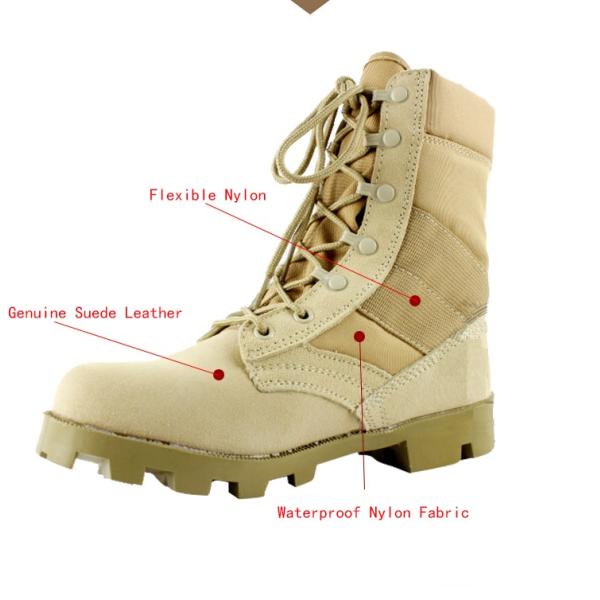 6 Inch Waterproof Tactical Boots For Running , Camo Tactical Safety Boots Strong Shoelace
