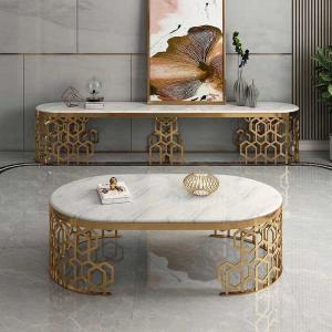 80x45cm Family Room Entertainment Luxury Center Tables Marble Stainless Steel