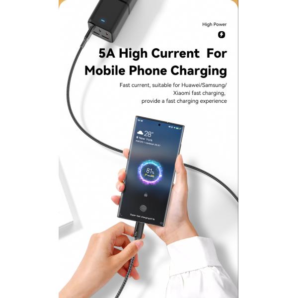 ESSAGER ES-X45 USB C to C Fast Charging Cable PD 100W 5A 1m 2m 3m