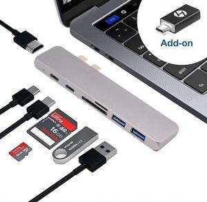 China USB C Hub Macbook Pro  Thunderbolt 3 Dock Aluminum USB Hub for 2016/2017 MacBook Pro 13 & 15 4K  USB data on sale