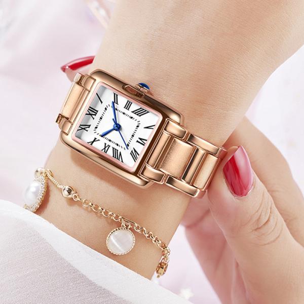 Wearresistant Womens Quartz Watches , Square Quartz Watch 10mm Thickness