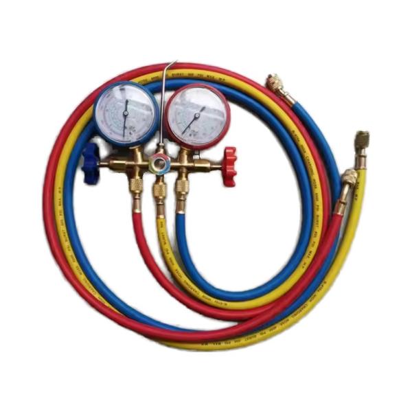 3-channel AC Manifold Dual Gauge Valve Suitable for R134A R22 Refrigerants