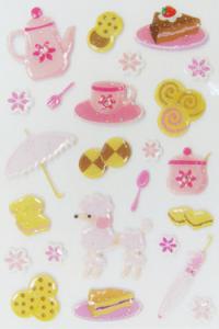 Cheap Customized 3d Puffy Stickers , Funny Tea Time Kids Puffy Stickers PVC + PET wholesale