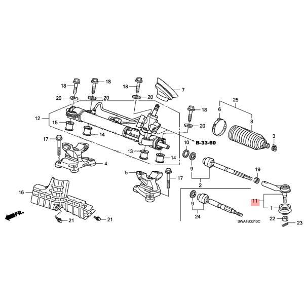 RE4 2WD 4WD Front Outer Tie Rod End 53540 SWA A01 Honda CRV Suspension Parts
