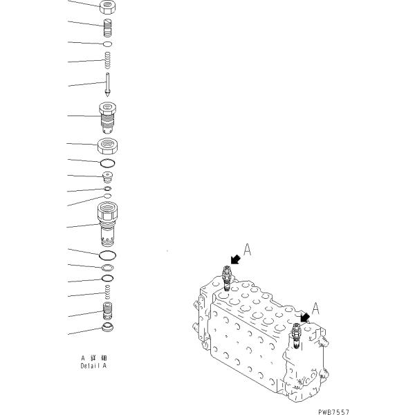 723-40-51201 723-40-51200 Relief Main Valve Service Valve For PC228UU-1 Excavator