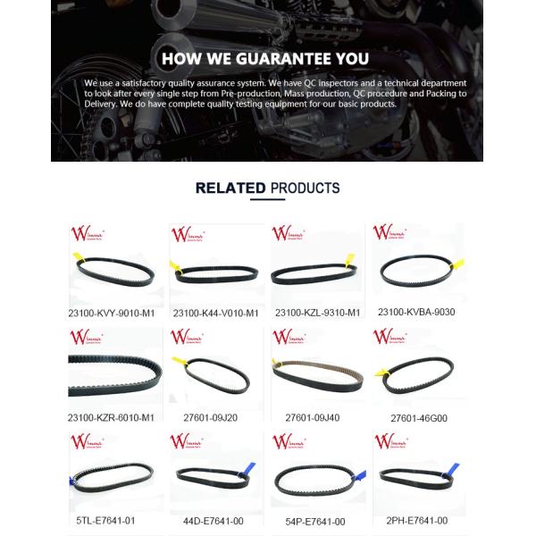 Black Color Aftermarket Motorcycle engine drive belt 44D-E7641-00 For YAMAHA