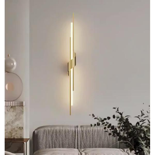 Nordic minimalist light luxury long strip wall lamp simple modern living room TV background wall bedroom bedside mirror grille lamp