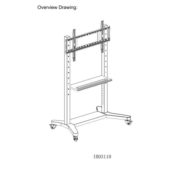 Interactive Whiteboard Stand Movable 42 To 86 Inch TV Monitor Lifting Mobile Stand Max.Bearing 80KGS