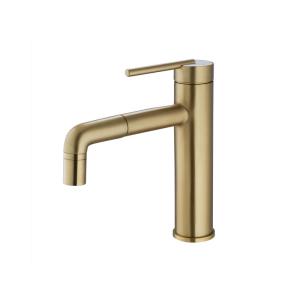 Cheap Gold Brass Single Handle Bathroom Vanity Faucet 209mm Height wholesale