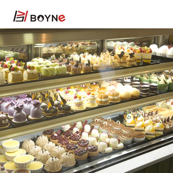 D Type Horizont Al Two Layers Cake Display Freezer Fan Shaped