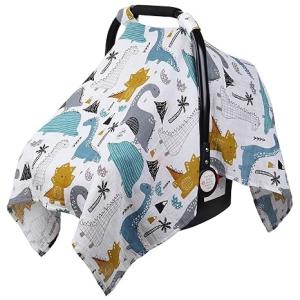 China Muslin Cotton Infant Car Seat Canopy, Breathable Baby Carrier Cover on sale