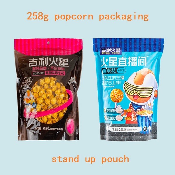 600g Plastic Sealable Popcorn Packaging Bags 100-150 Microns Customized