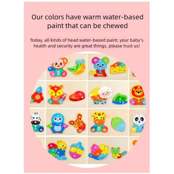 Wooden 3D Wholesale Customized Animal Food Chain Early Education Puzzle