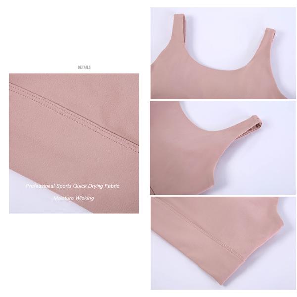 Latest U-Shaped Elastic Women Sports Bra Wide Strap Female Fitness Tank Top With Pad