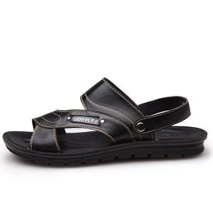 Cheap Brown Mens Leather Summer Sandals , Casual Soft Bottom Sandals wholesale