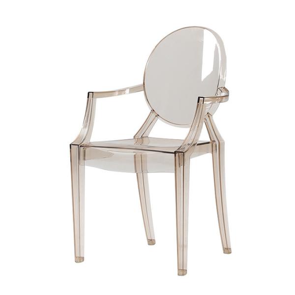 Clear Transparent Banquet Ghost Chair Armless Stacking Accent Chair with Oval Back Acrylic, Invisible Plastic