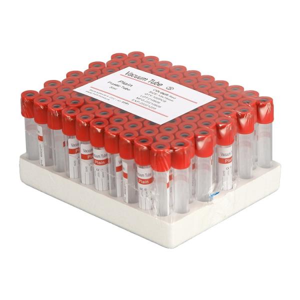 3ml,5ml,10ml Single Use Ce Approved Laboratory Test Vacuum Blood Collection Plain Tube With Red Top