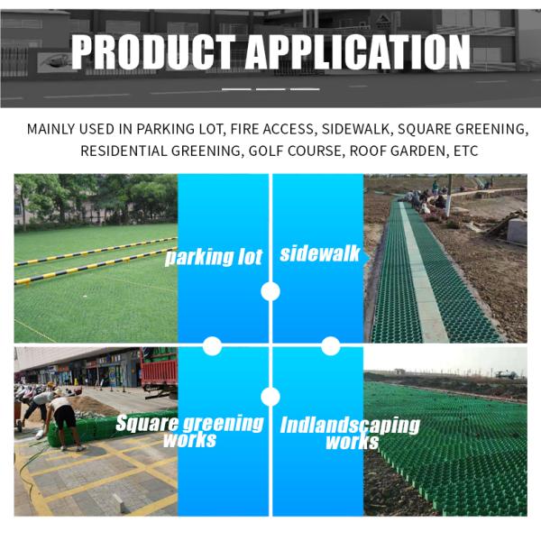 HDPE Plastic Planting Grass Paver Grid for Parking Lot and Driveway at 500mm Length
