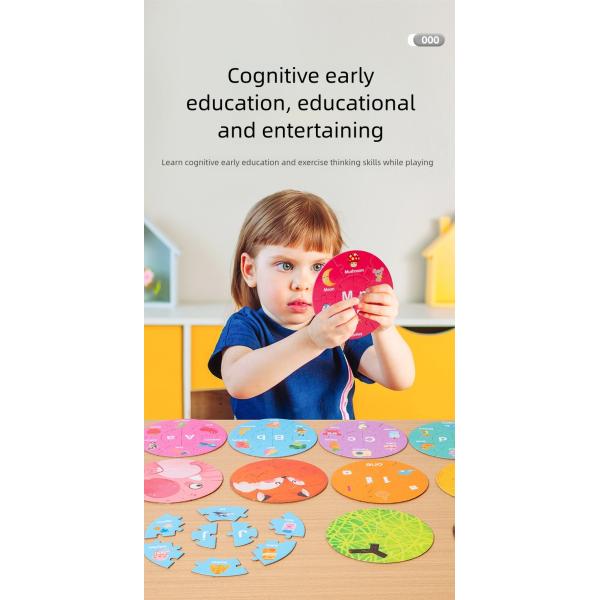 Children's Letters Animal Paper Double-sided Puzzle Early Education Puzzle Toys